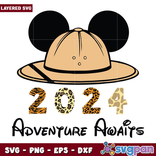 Mickey adventure awaits 2024 svg, Disney characters svg, Digital Download