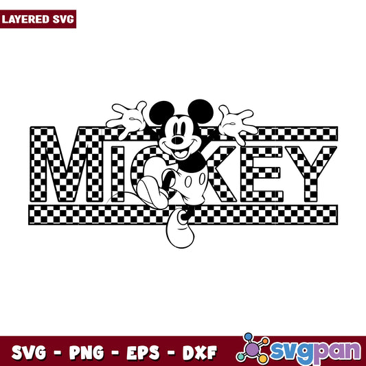 Mickey classic black svg, Disney characters svg, Digital Download