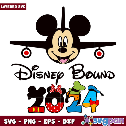 Mickey disney bound 2024 svg, Disney characters svg, Digital Download