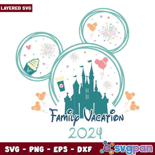 Mickey family vacation 2024 disney svg, Disney characters svg, Digital Download