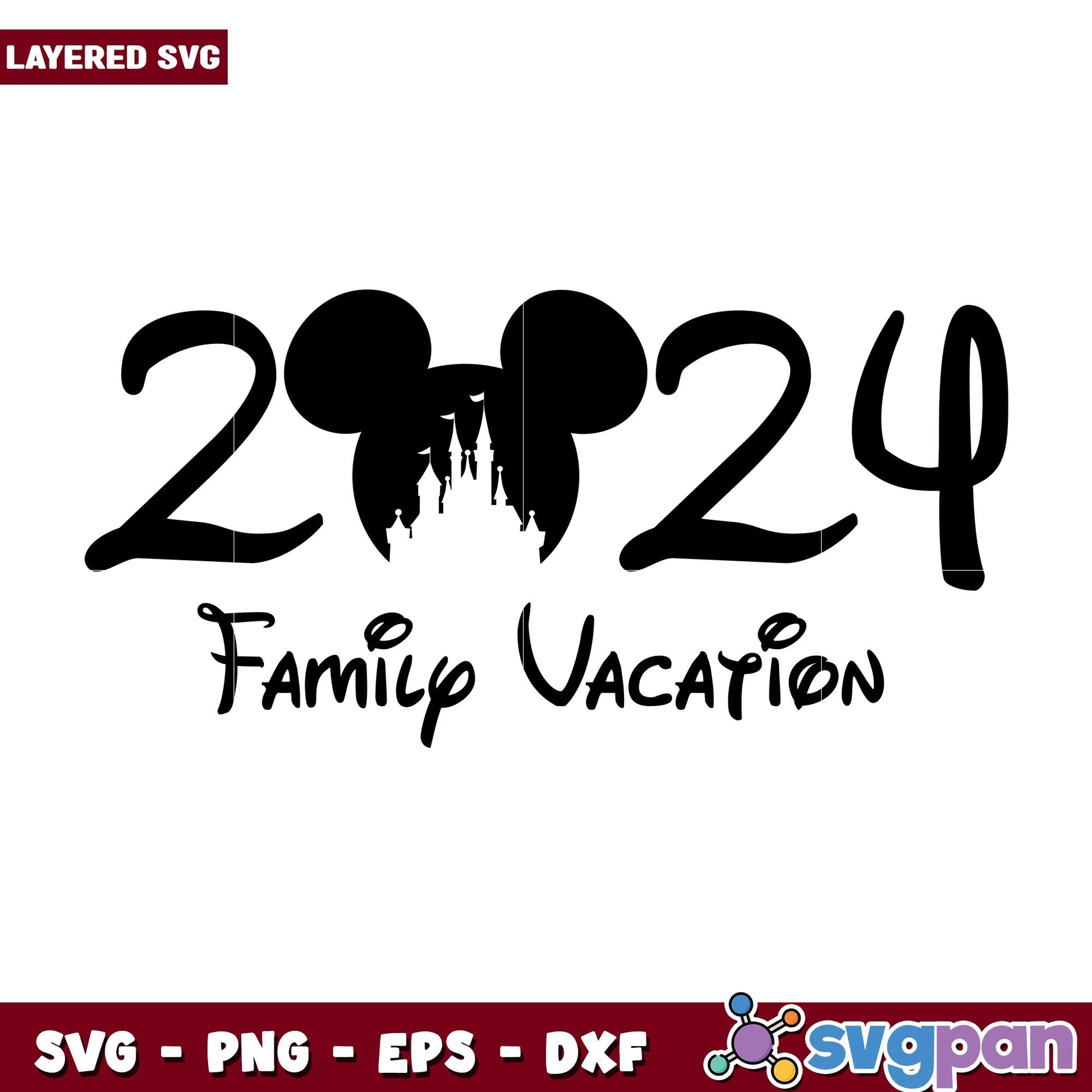 Mickey head Disney Family Vacation 2024 svg, Disney characters svg, Digital Download