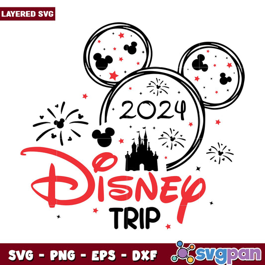 Mickey head mouse disney trip 2024 svg, Disney characters svg, Digital Download