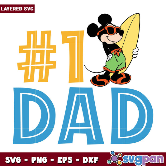 Mickey mouse Number 1 Dad  svg, Disney characters svg, Digital Download 
