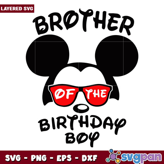 Mickey mouse head brother of the birthday boy svg, Disney characters svg, Digital Download