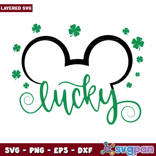 Mickey patric day lucky boy svg, Disney characters svg, Digital Download