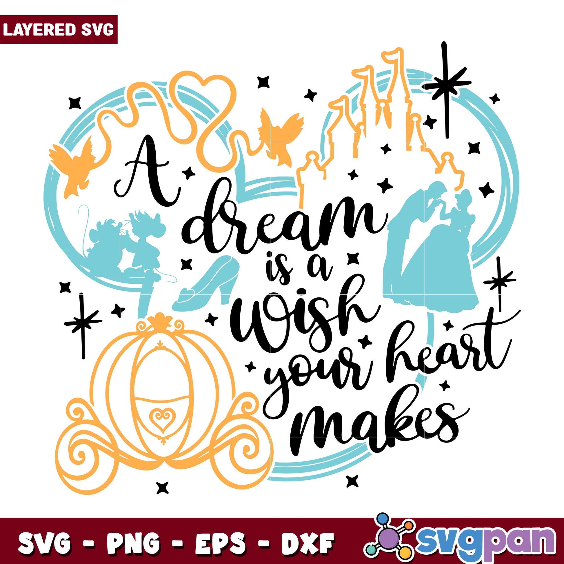 Mickey princess A Dream Is A Wish Your Heart Makes svg, Disney princess name svg, digital download
