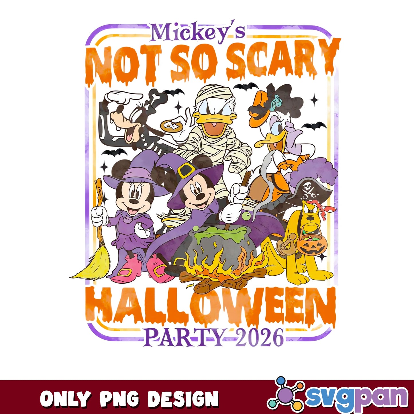 Mickey's Not So Scary Halloween Party PNG, Disney Friends Costumes