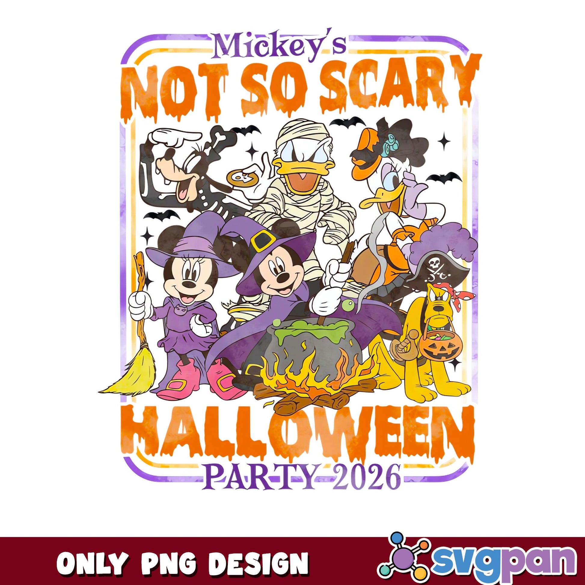 Mickey's Not So Scary Halloween Party PNG, Disney Friends Costumes