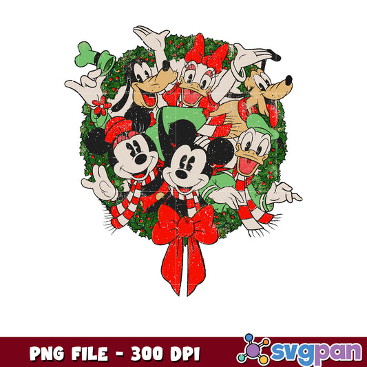 Mickey's friends png, chistmas white png, winter png