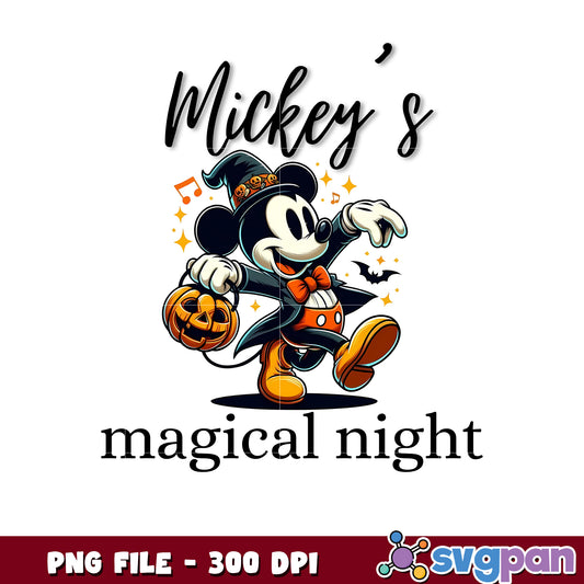 Mickey's magical night png, spooky halloween png, happy halloween png