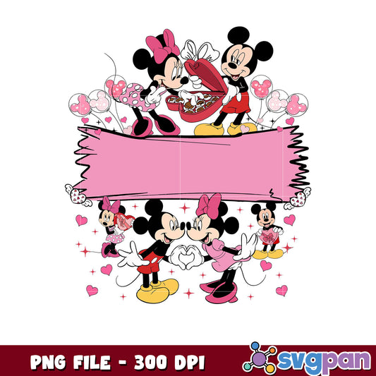 Mickey and Minnie Love Art PNG File, Perfect for Printables