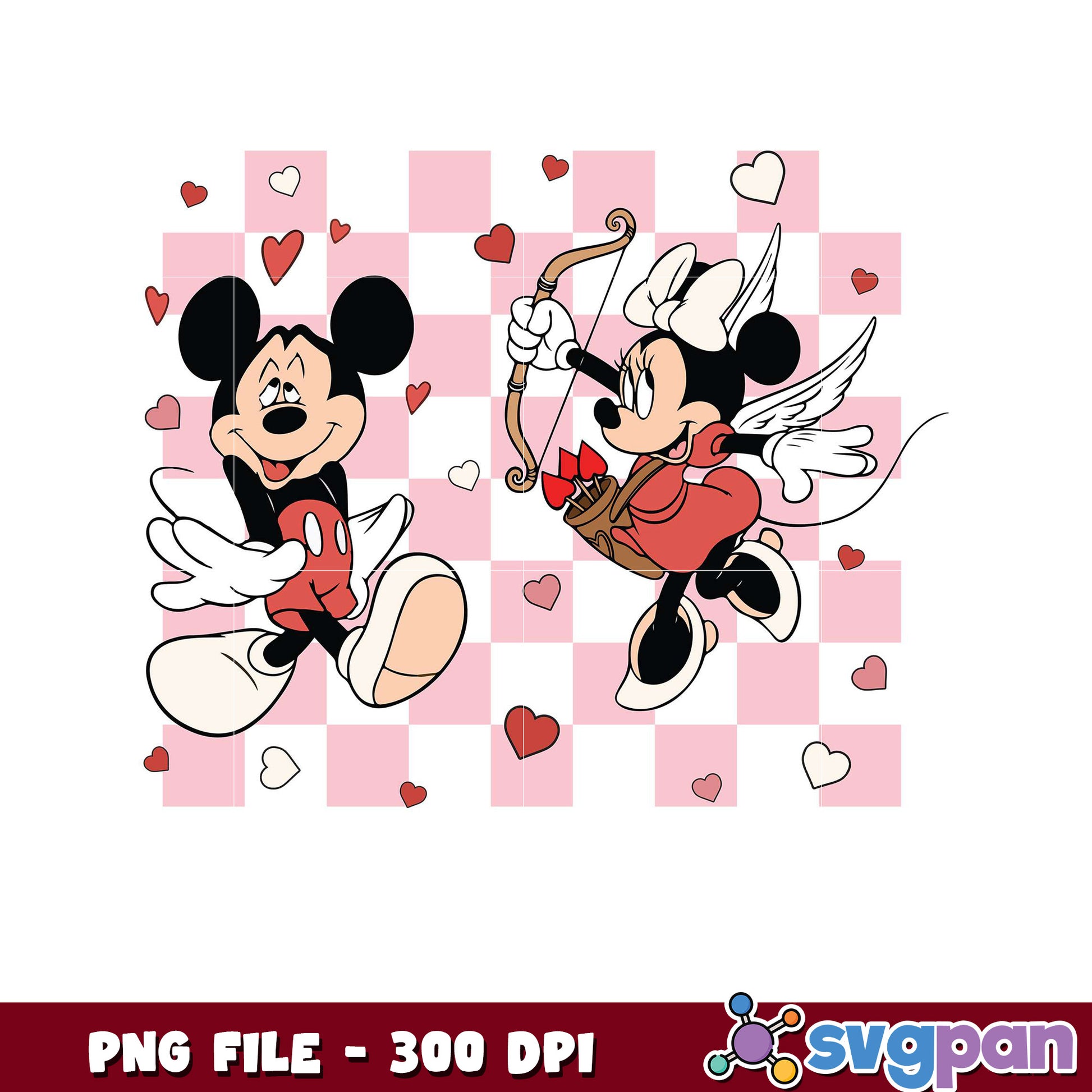 Mickey and Minnie Love Theme PNG, perfect for crafting projects