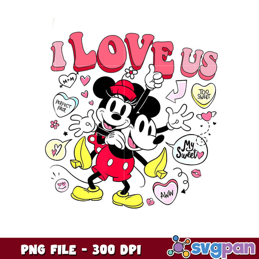 Mickey and Minnie Love Us Design, Perfect for Couples Decor