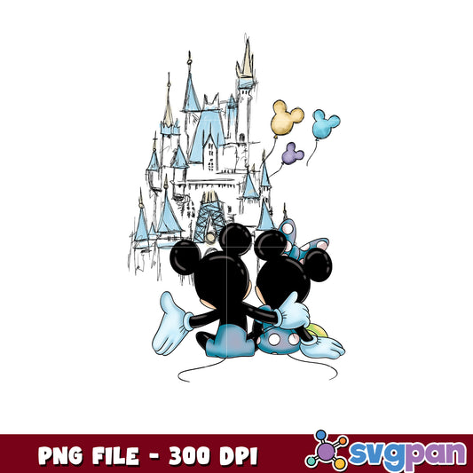 Mickey and Minnie Mouse Castle Adventure PNG Artwork