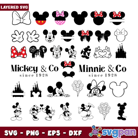 Mickey and Minnie Mouse SVG Bundle for Crafts