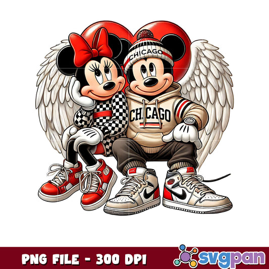 Mickey and Minnie mouse art image, stylish couple design