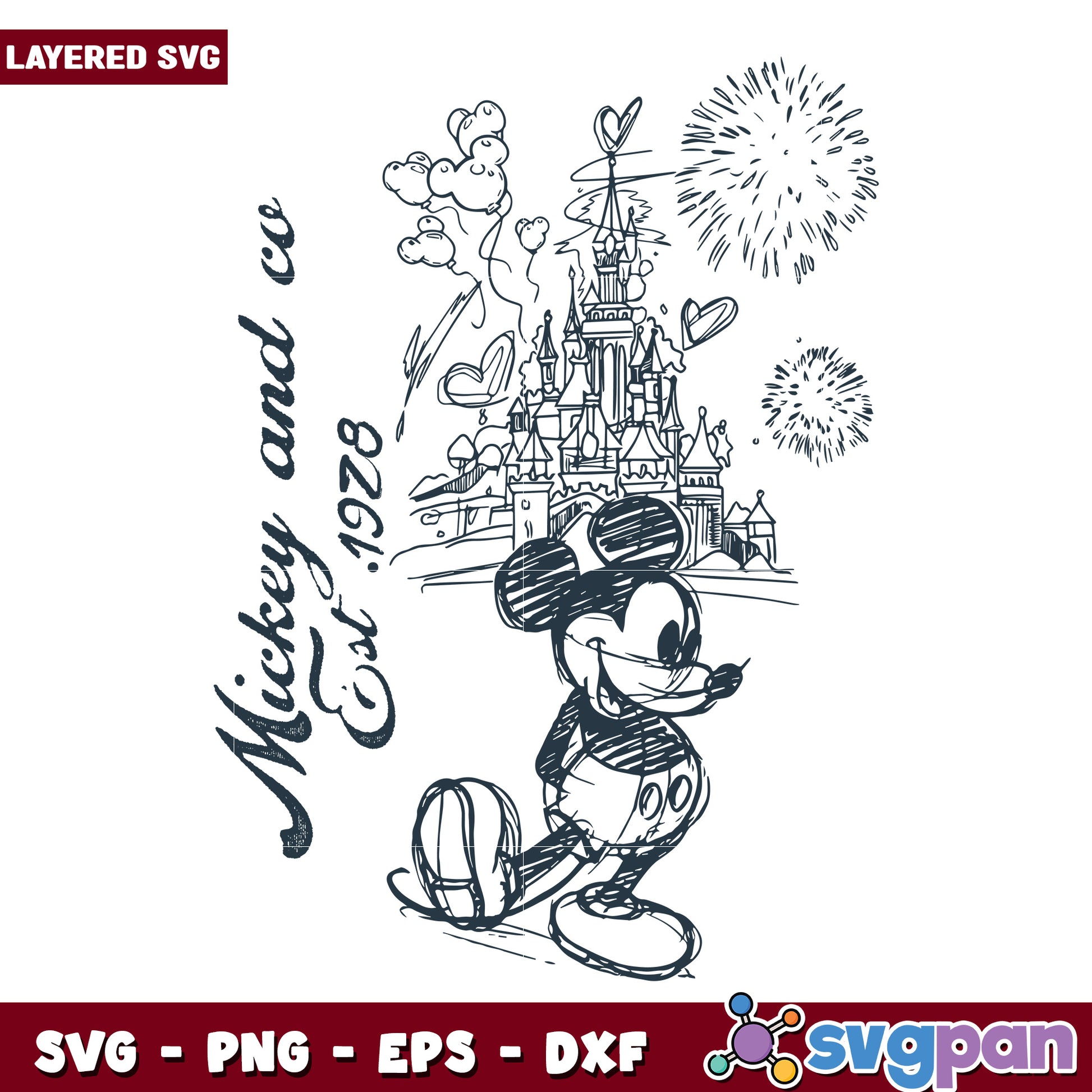 Mickey and co disneyland svg, disney mickey svg, disneyland svg