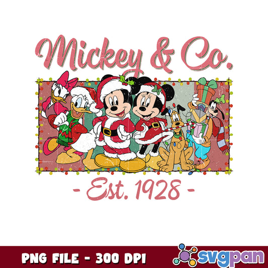 Mickey and co png, chistmas white png, winter png
