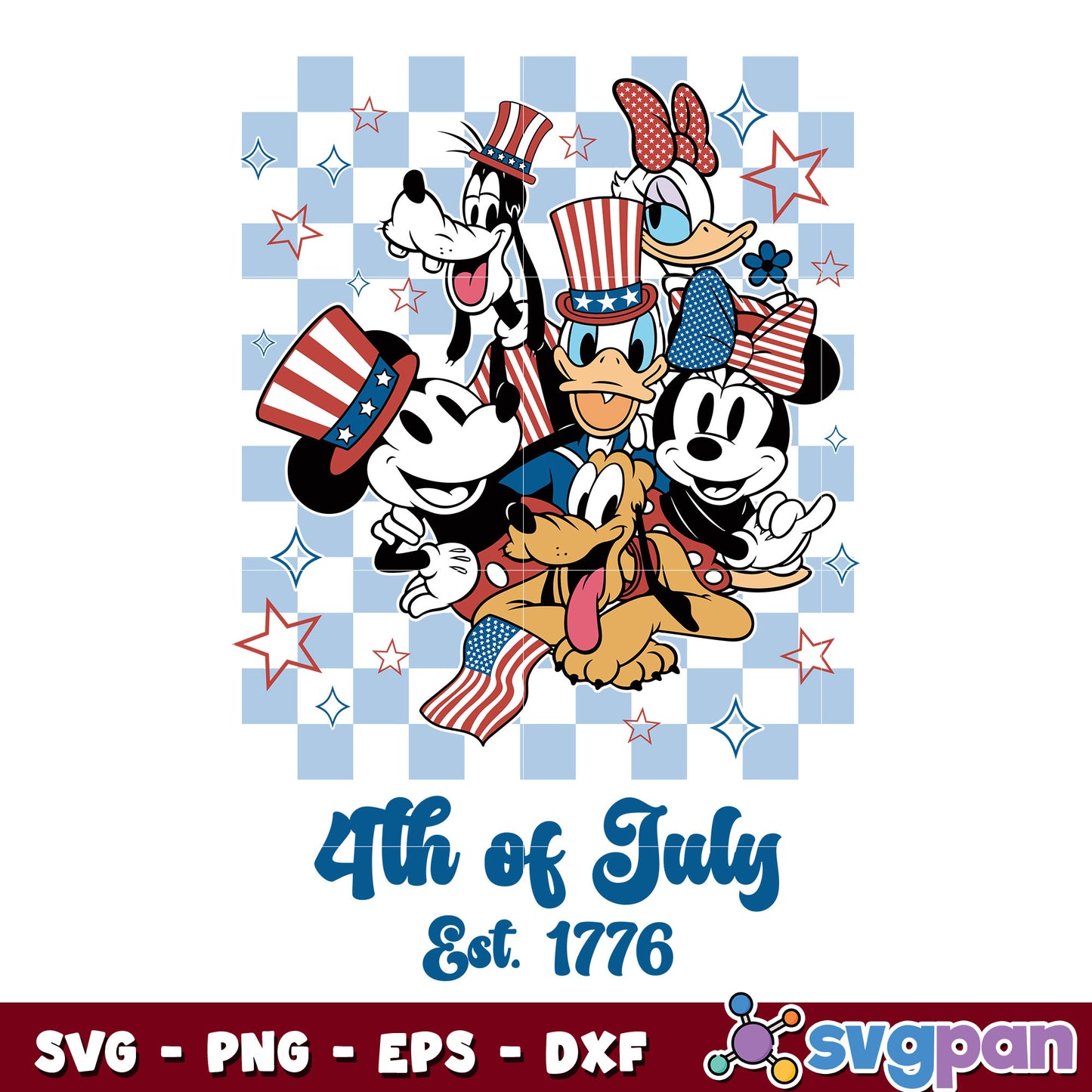 Mickey and friends 4th of july est 1776 svg