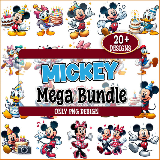 Mickey and friends birthday cake png bundle