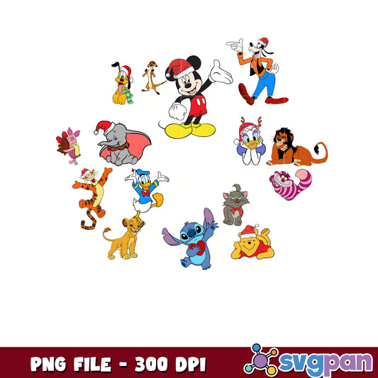 Mickey and friends christmas png, christmas​ decor png, christmas cookies png