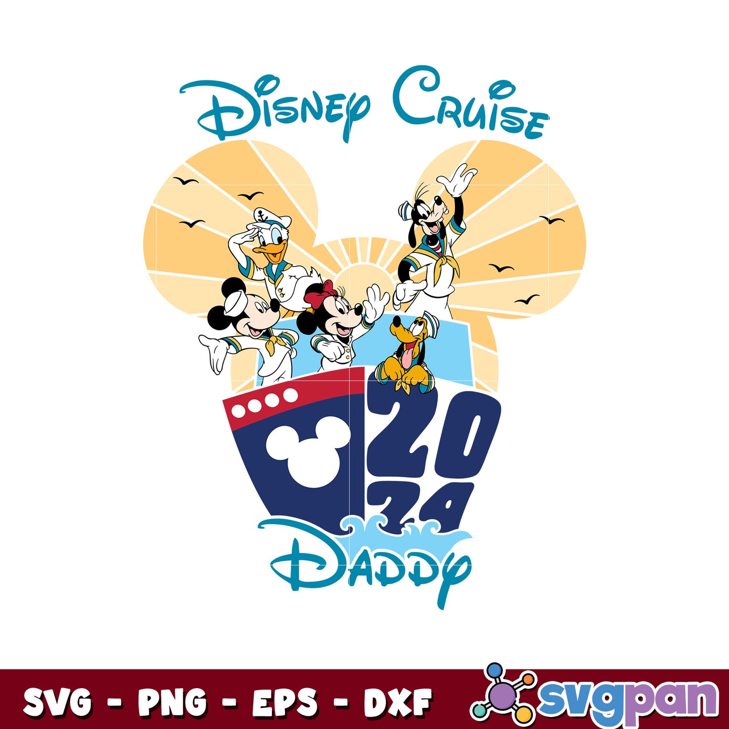 Mickey and friends disney cruise daddy svg, mickey mouse svg