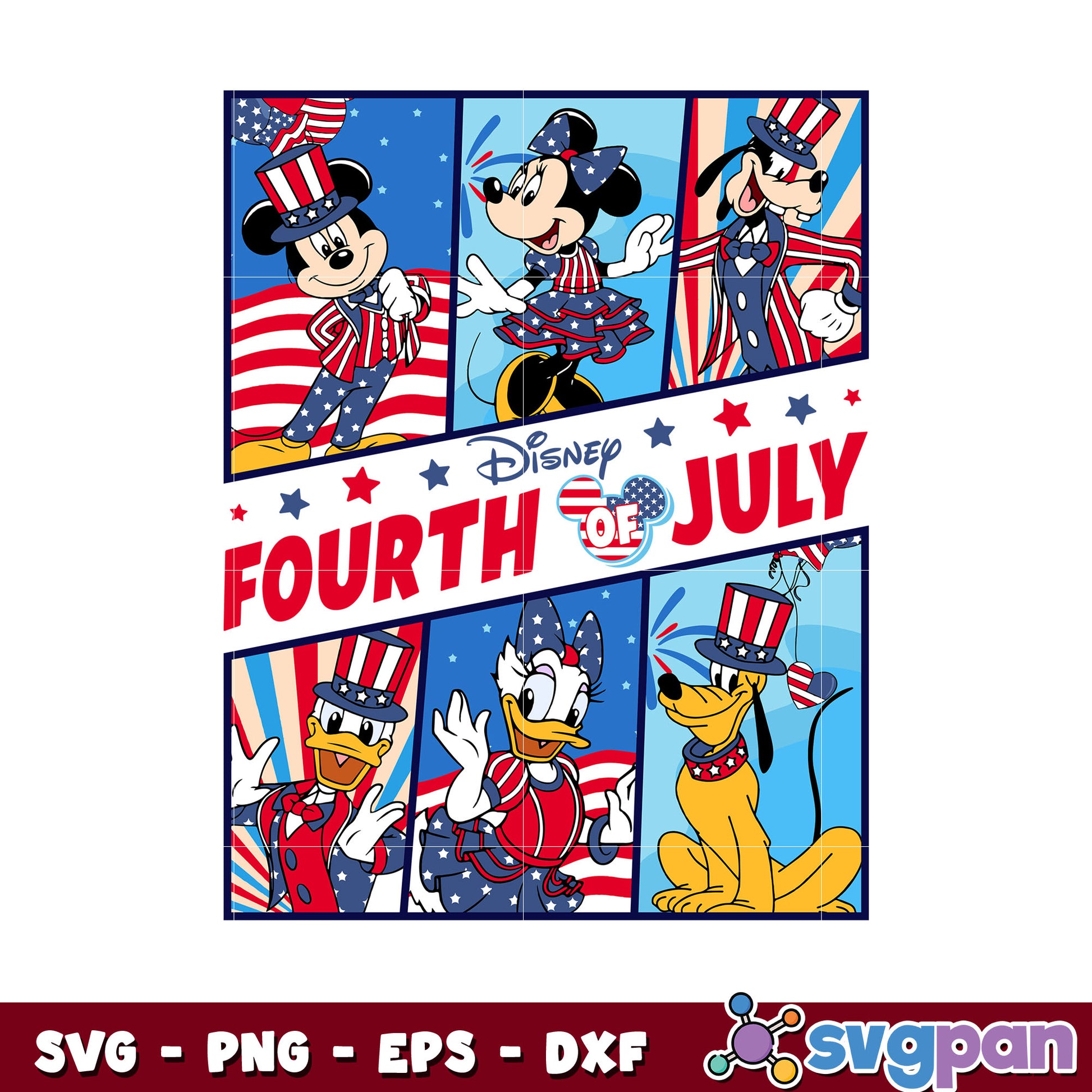 Mickey and friends disney fourth july svg, mickey and minnie svg