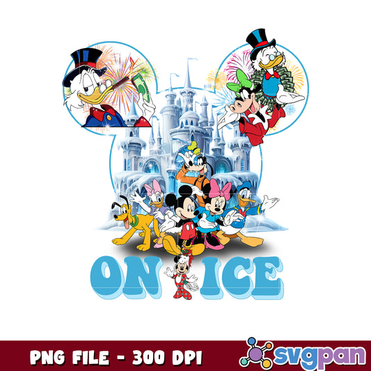 Mickey and friends on ice png, friends on ice mickey png, disney mickey png