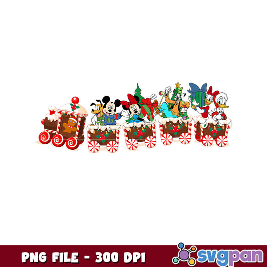 Mickey and friends png, chistmas white png, winter png