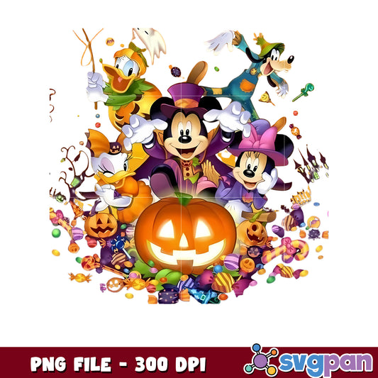Mickey and friends png, halloween decor png, halloween pumpkin png