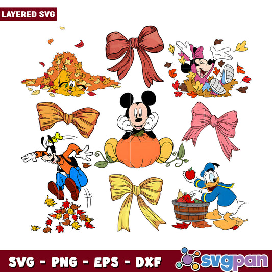 Mickey and friends png, spooky hallowen png, halloween characters png