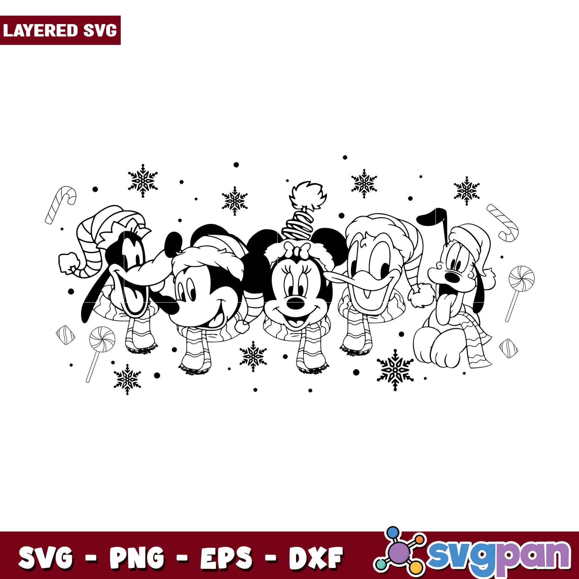 Mickey and friends svg, disney christmas svg, disney cartoon​ svg