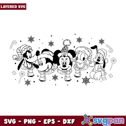Mickey and friends svg, disney christmas svg, disney cartoon​ svg