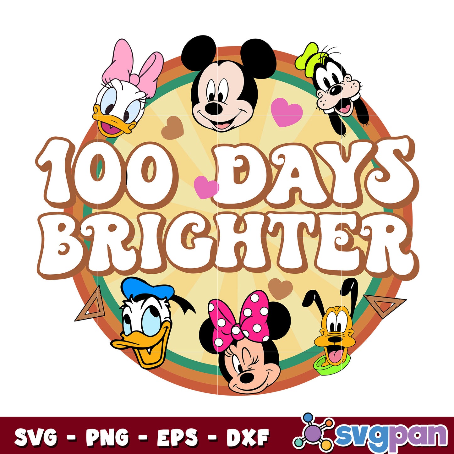 Mickey and minnie 100 days brighter svg