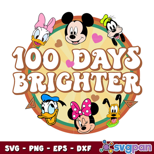 Mickey and minnie 100 days brighter svg