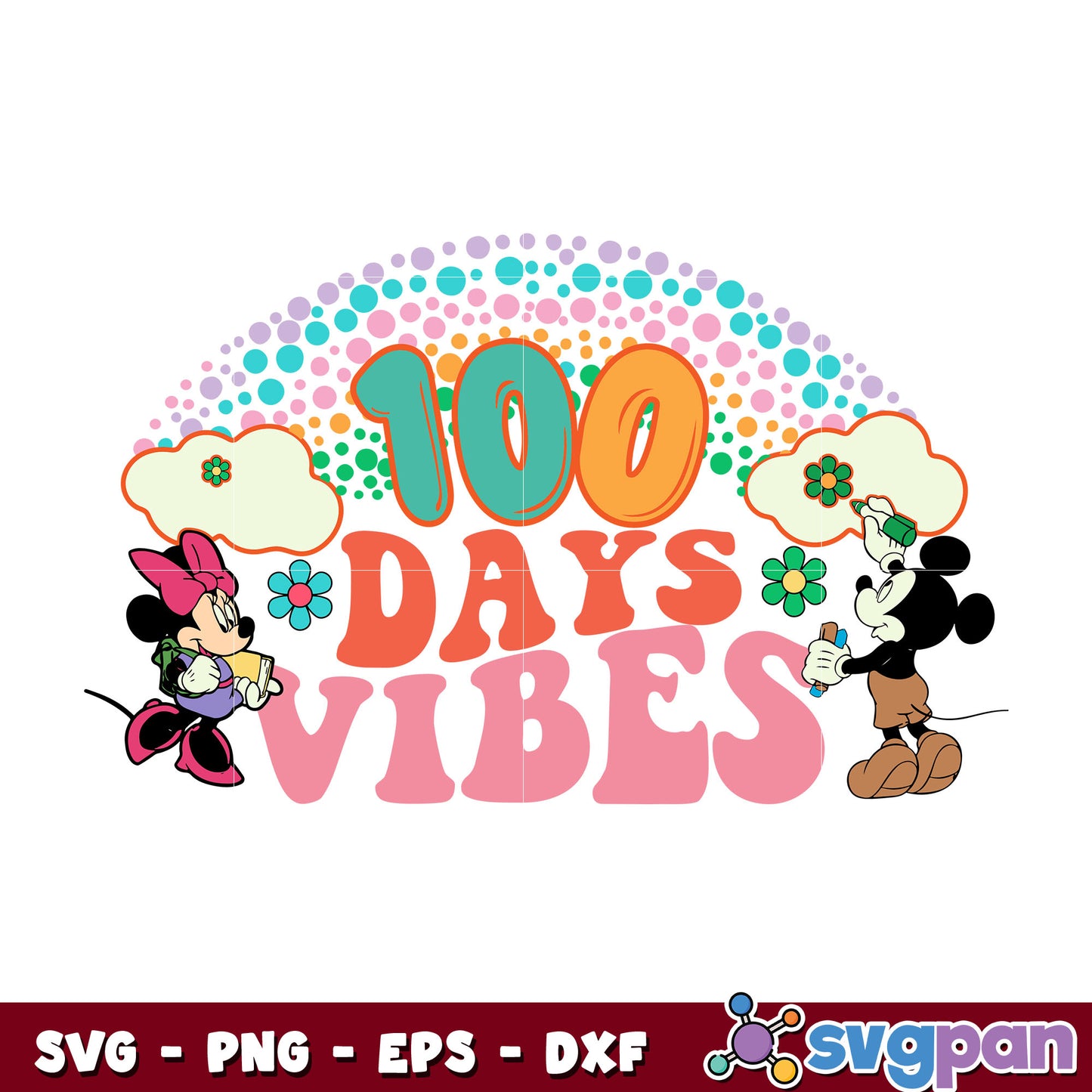 Mickey and minnie 100 day vibes svg