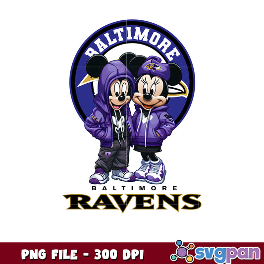 Mickey and minnie baltimore ravens png, disney mickey mouse png, nfl teams logo png