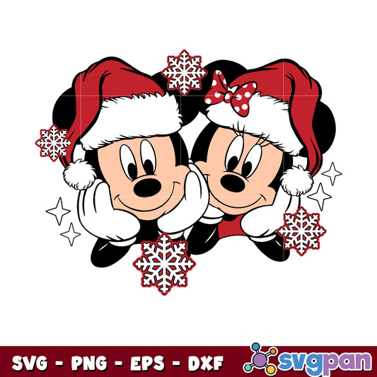 Mickey and minnie christmas hat svg