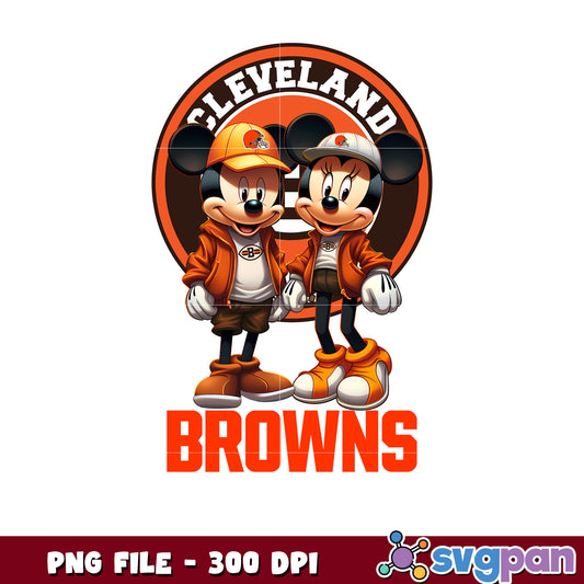 Mickey and minnie cleveland browns png, disney mickey mouse png, nfl teams logo png