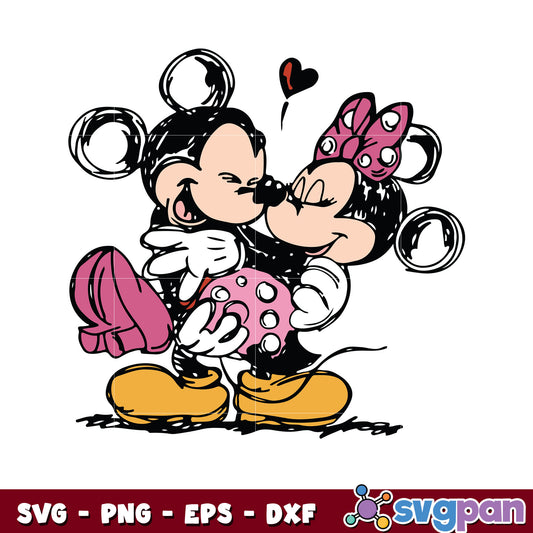 Mickey and minnie couple svg, mickey mouse valentine svg