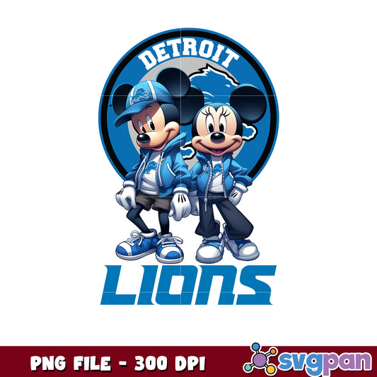 Mickey and minnie detroit lions png, disney mickey mouse png, nfl teams logo png
