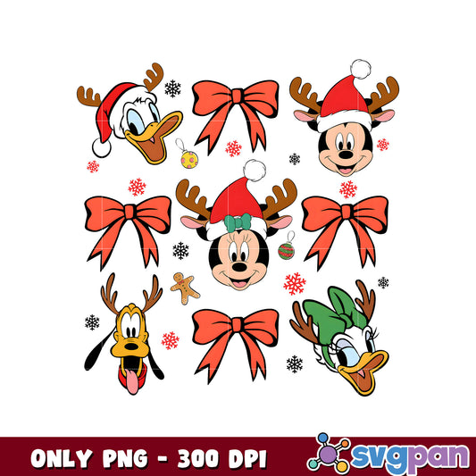 Mickey and minnie head christmas png