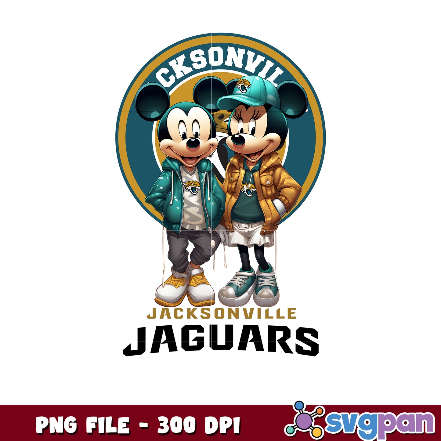 Mickey and minnie jackson ville jaguars png, disney mickey mouse png, nfl teams logo png
