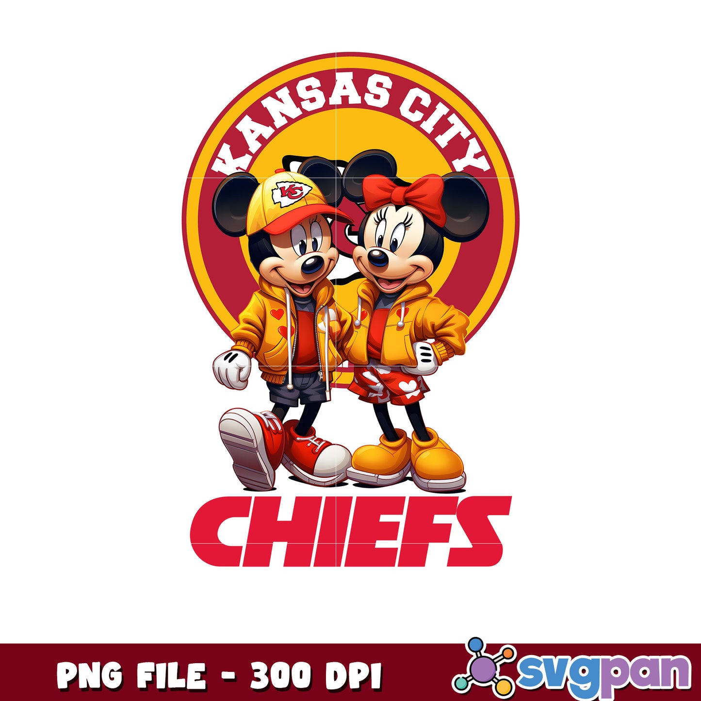 Mickey and minnie kansas city chiefs png, disney mickey mouse png, nfl teams logo png