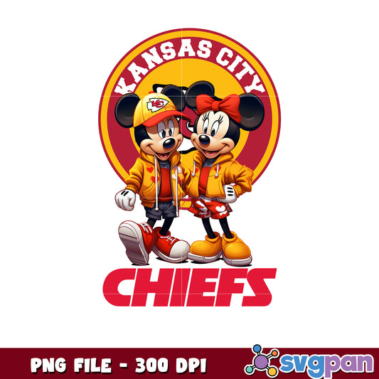 Mickey and minnie kansas city chiefs png, disney mickey mouse png, nfl teams logo png