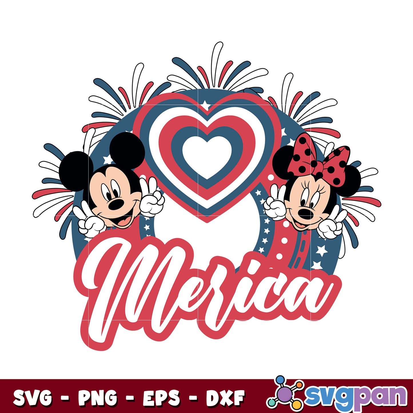 Mickey and minnie merica 4th of july svg