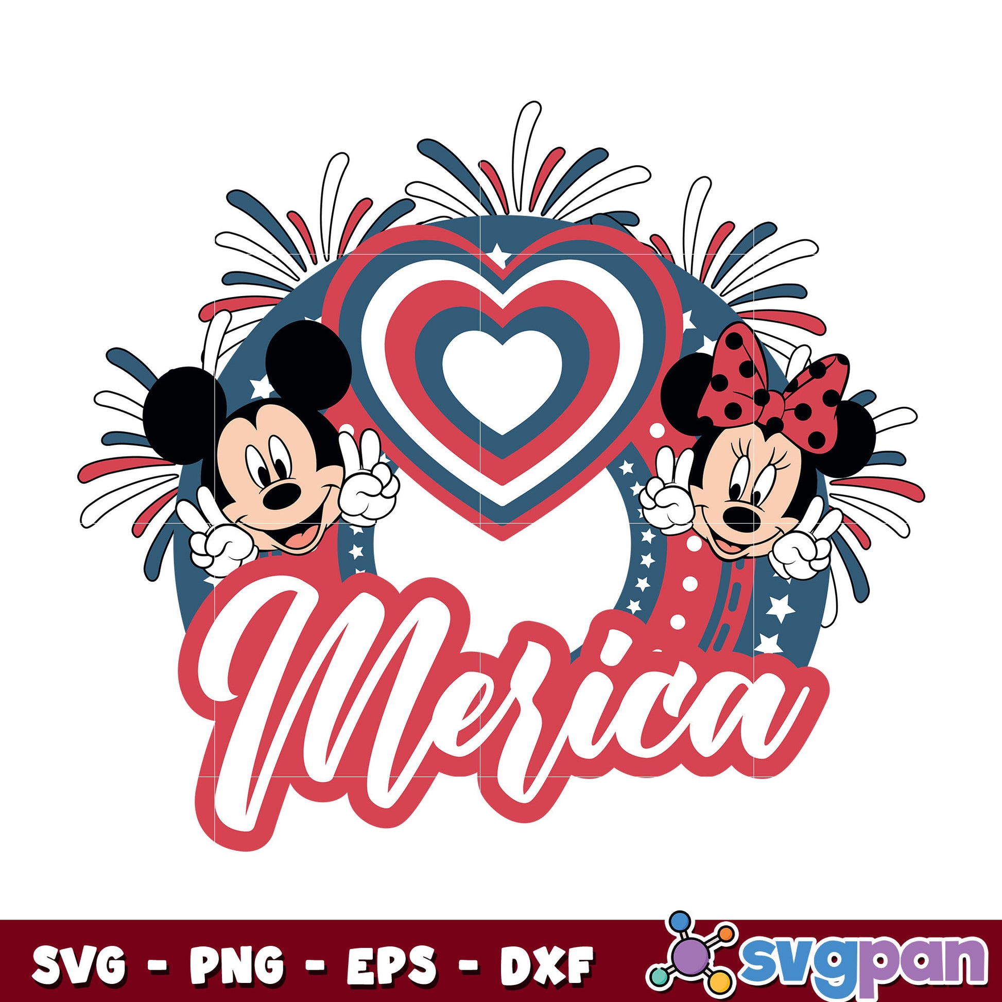 Mickey and minnie merica 4th of july svg