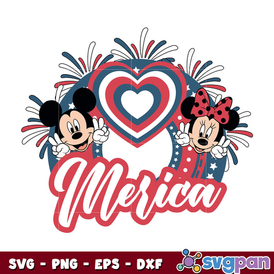 Mickey and minnie merica 4th of july svg