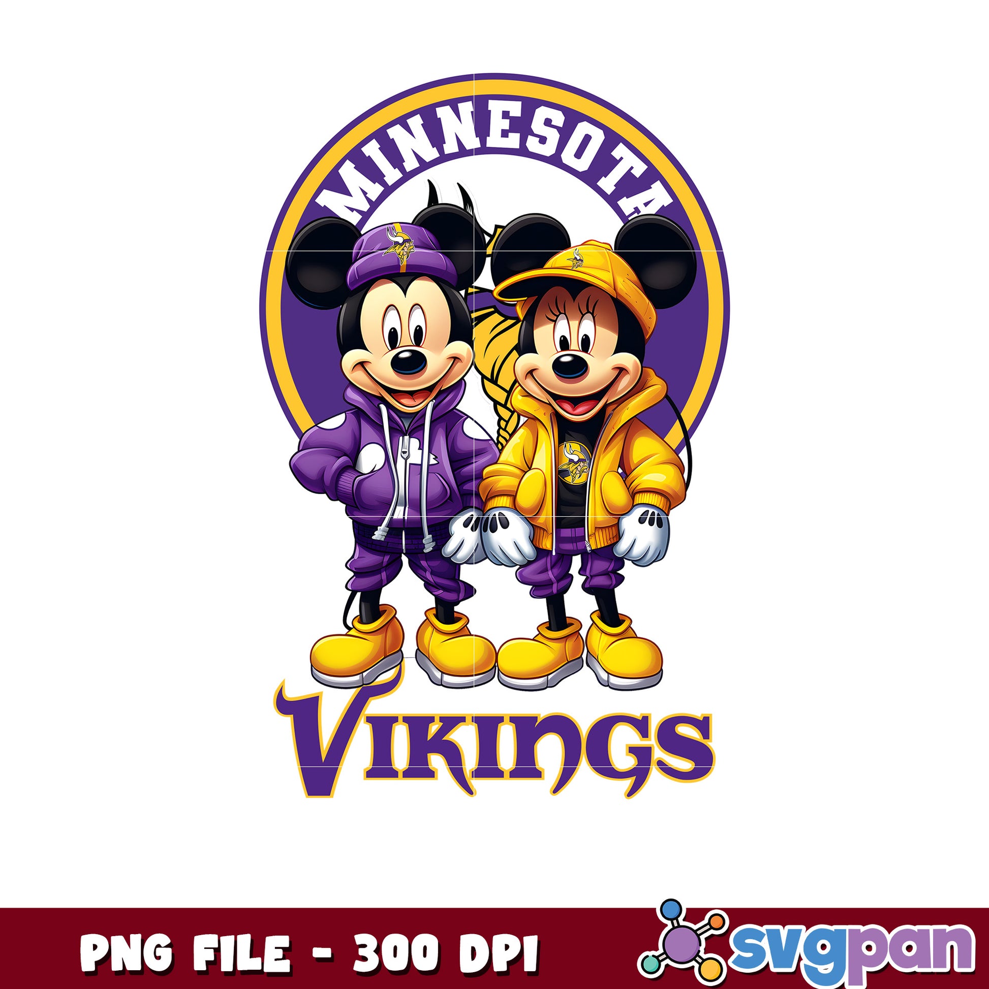 Mickey and minnie minnesota vikings png, disney mickey mouse png, nfl teams logo png