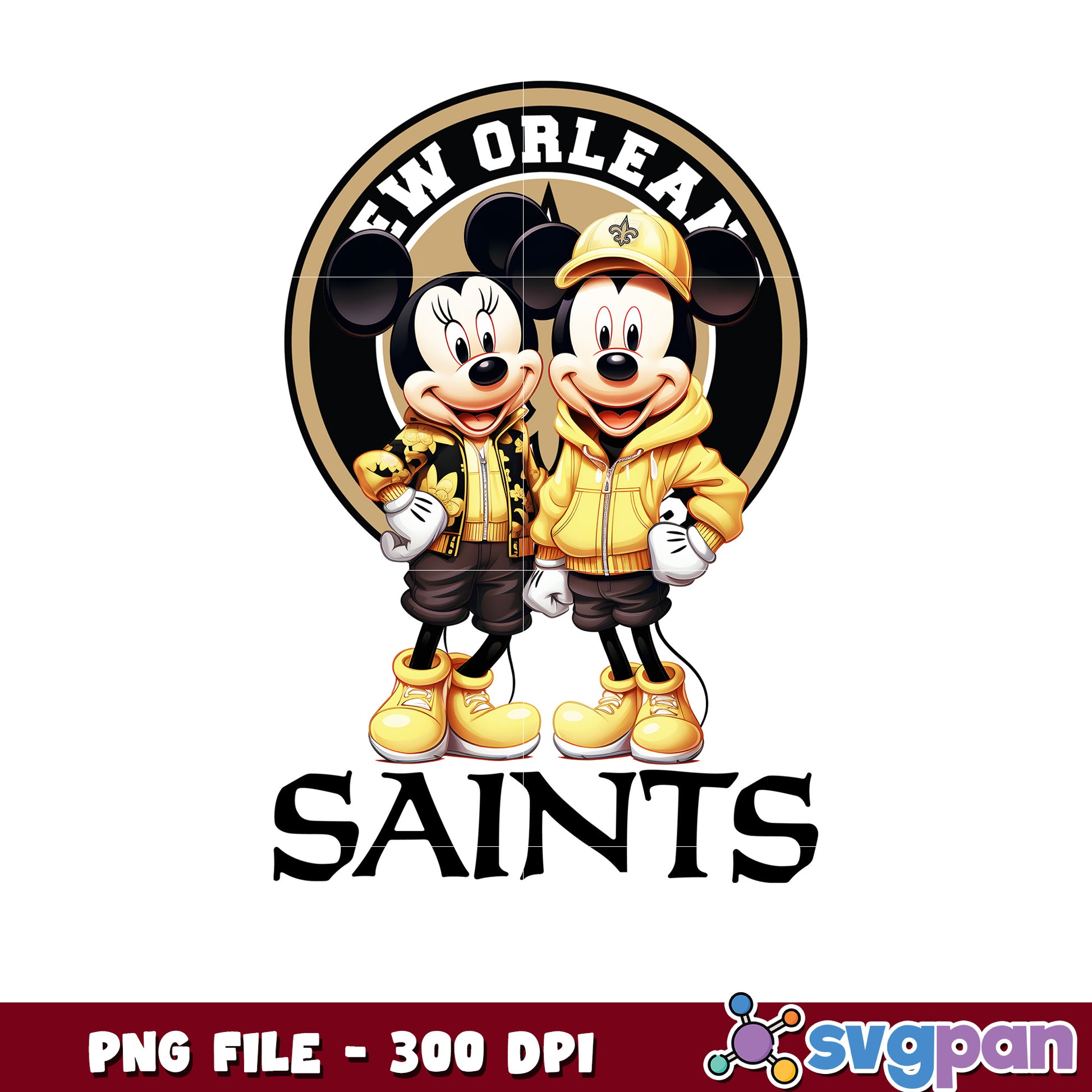 Mickey and minnie new orleans saints png, disney mickey mouse png, nfl teams logo png